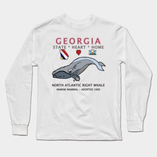 Georgia - North Atlantic Right Whale - State, Heart, Home - State Symbols Long Sleeve T-Shirt